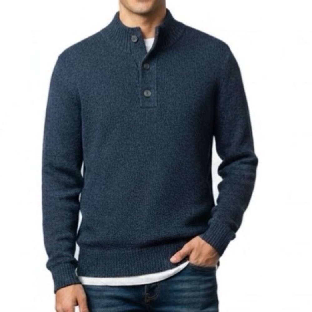 NEW American Eagle mens wool Sweater blue SMALL mock neck